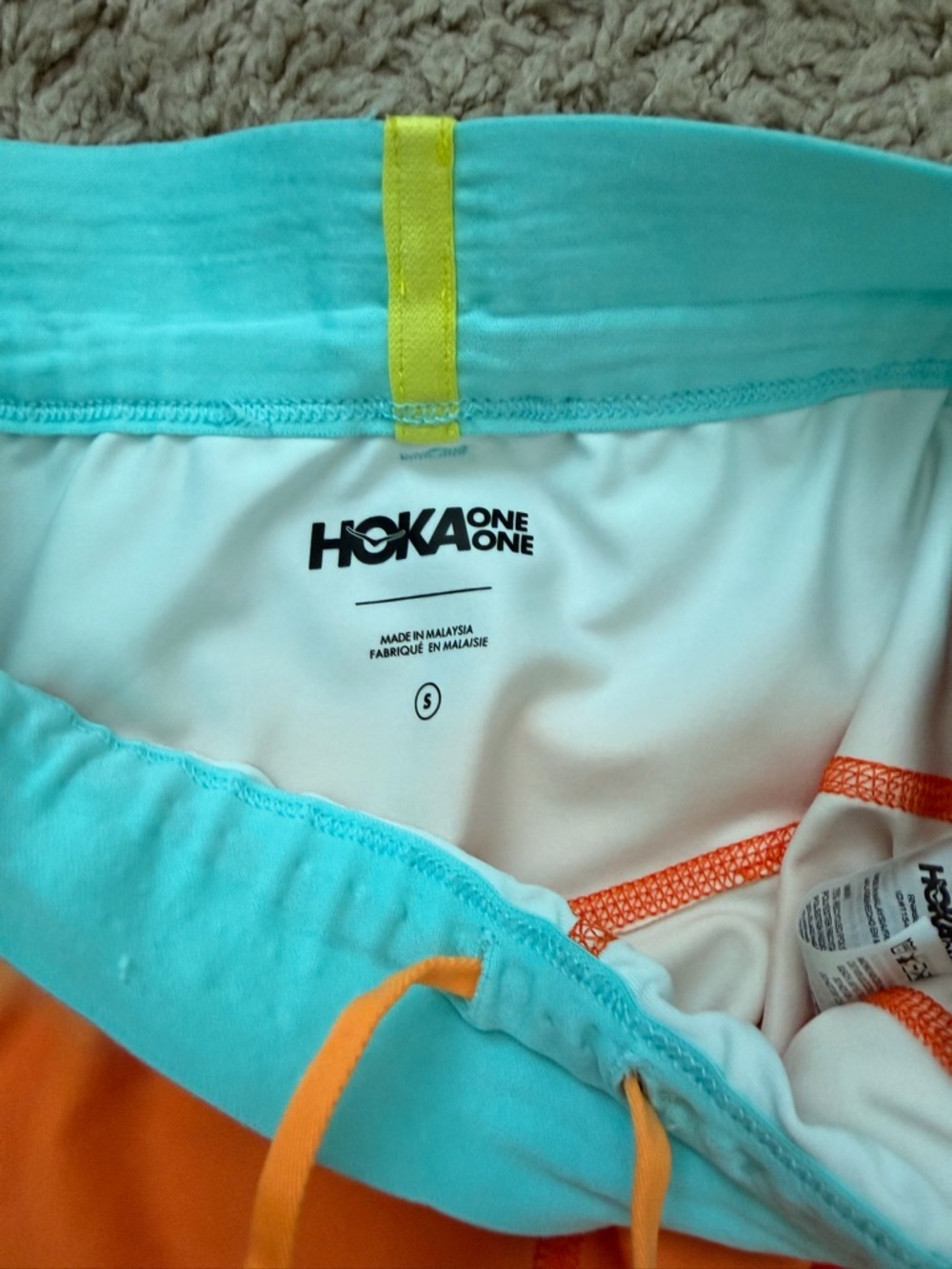 Hoka Novafly 6” Knit Running Shorts Red to Aqua Gradient - Picture 7 of 7